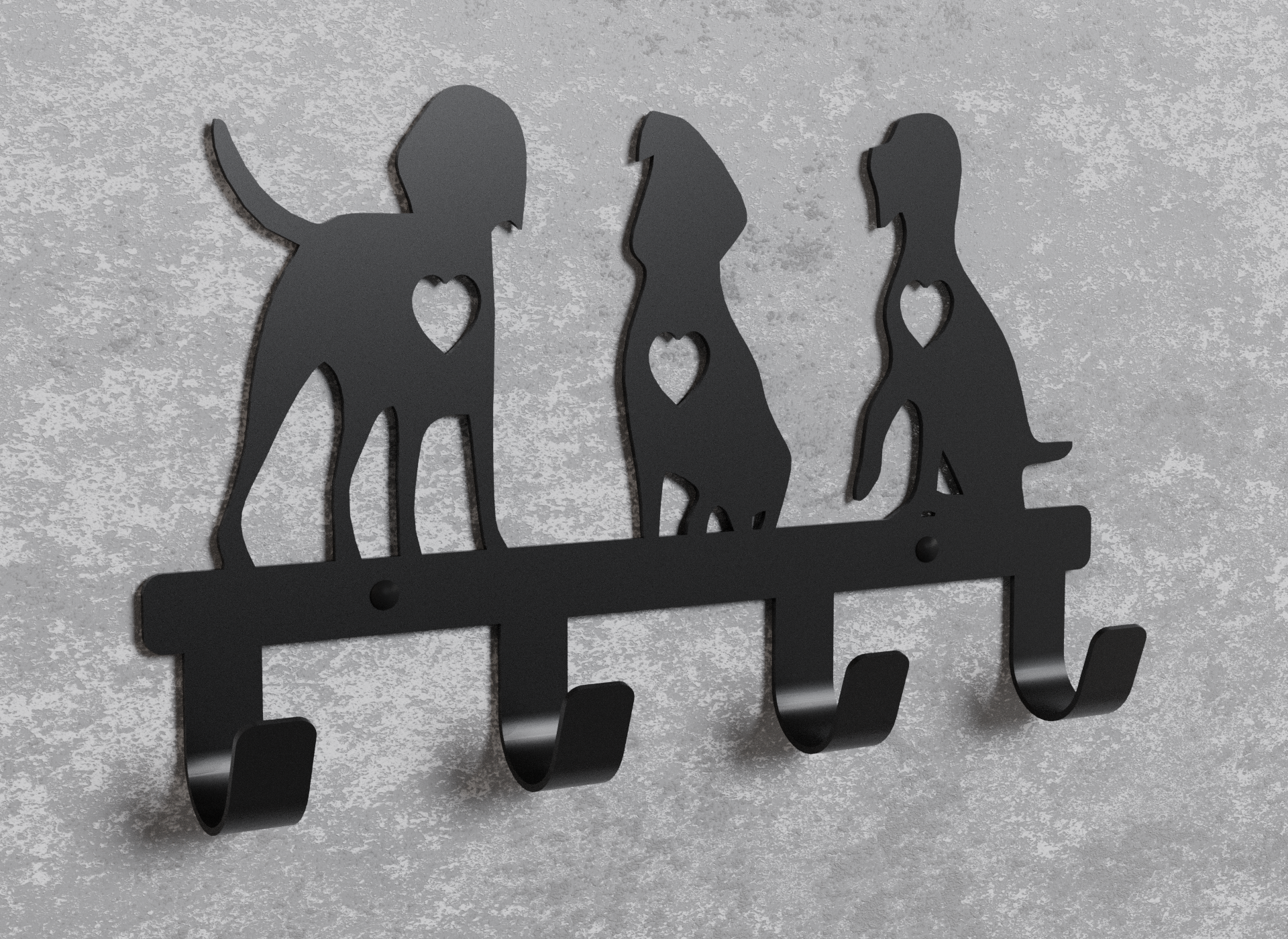 Вішалка настінна Loft-Craft Друзі з металу Чорний (AM-002-bk) - фото 2 Вішалка настінна Loft-Craft Друзі з металу Чорний (AM-002-bk) - фото 2