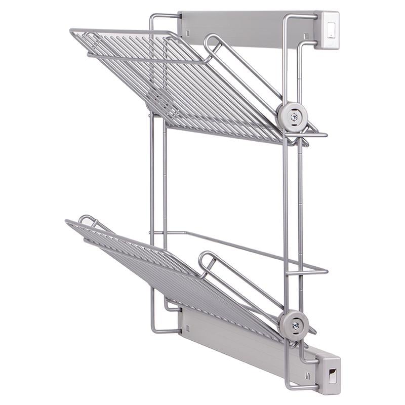 Полиця для взуття дворівнева Elite VIBO висувна збоку права Сірий (ASL2SMDXALVG)