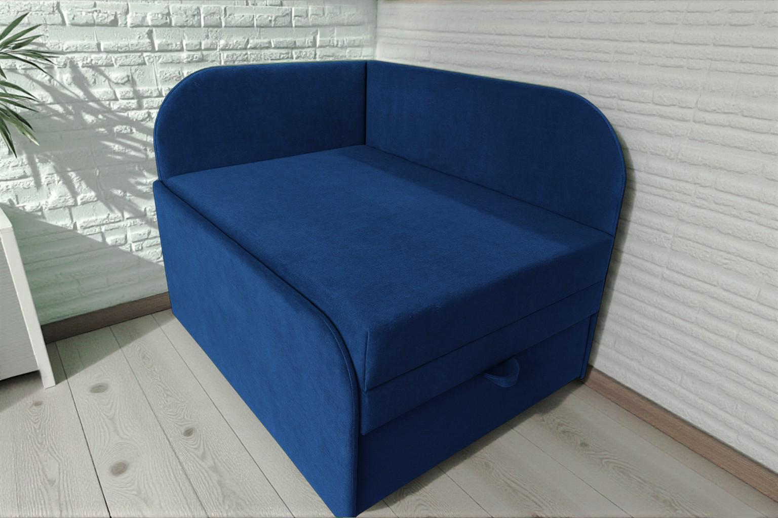 Кресло-кровать детская Tobi Sho Дикси мягкая раскладная левосторонняя велюр 950х750х700 мм Fiore Navy