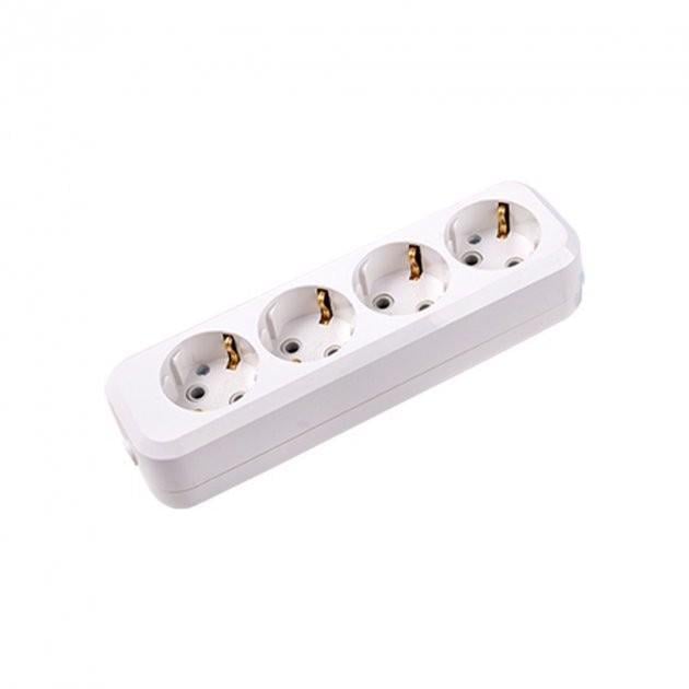 Колодка Lider 4 гнезда с заземлением Белый (LRP16-430)