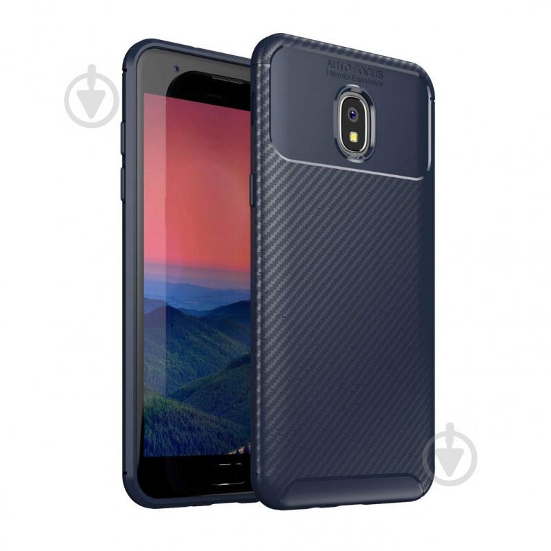 Чехол Carbon Case Samsung Galaxy J3 2018 Синий (hub_lVfm18962)