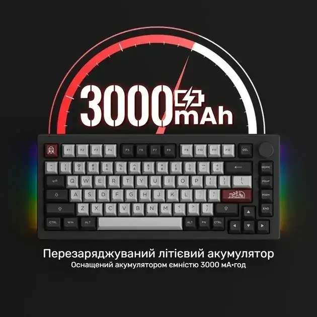 Клавіатура ігрова AKKO 5075b Plus V3 Pro бездротова механічна Cream/Yellow - фото 4 Клавіатура ігрова AKKO 5075b Plus V3 Pro бездротова механічна Cream/Yellow - фото 4