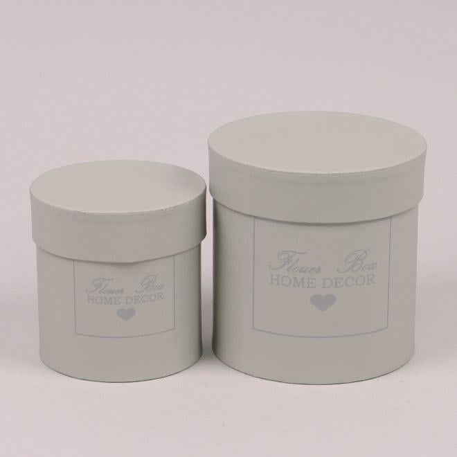 Комплект коробок для квітів Flora 2 шт. Сірий (39859) - фото 1 Комплект коробок для квітів Flora 2 шт. Сірий (39859) - фото 1