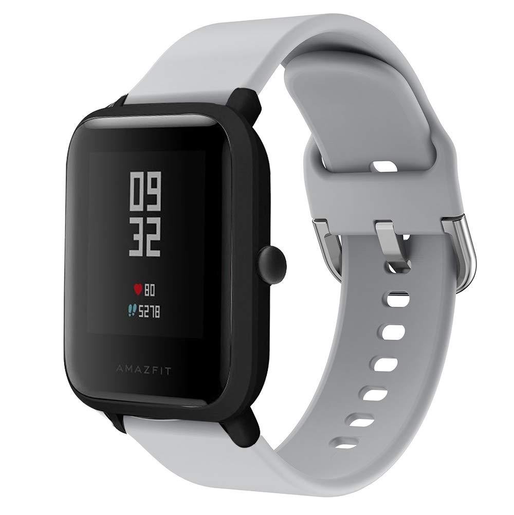 Ремешок силиконовый BeWatch 20мм для Amazfit BIP/Bip Lite/Bip U/Pro/ Mini/GTS/GTS 2/Gtr 42 мм Серый (1012304) - фото 2