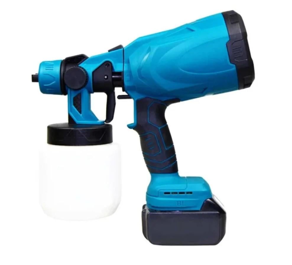 Фарбопульт акумуляторний KRAFFTEC 48V/2 Ah з 2 АКБ 600W 800 мл Синій (28079128) Фарбопульт акумуляторний KRAFFTEC 48V/2 Ah з 2 АКБ 600W 800 мл Синій (28079128)