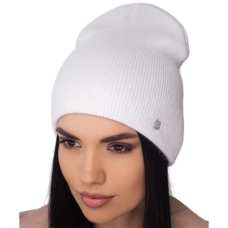 Шапка женская Leks Шик ангоровая двойная OS Белый (121079)