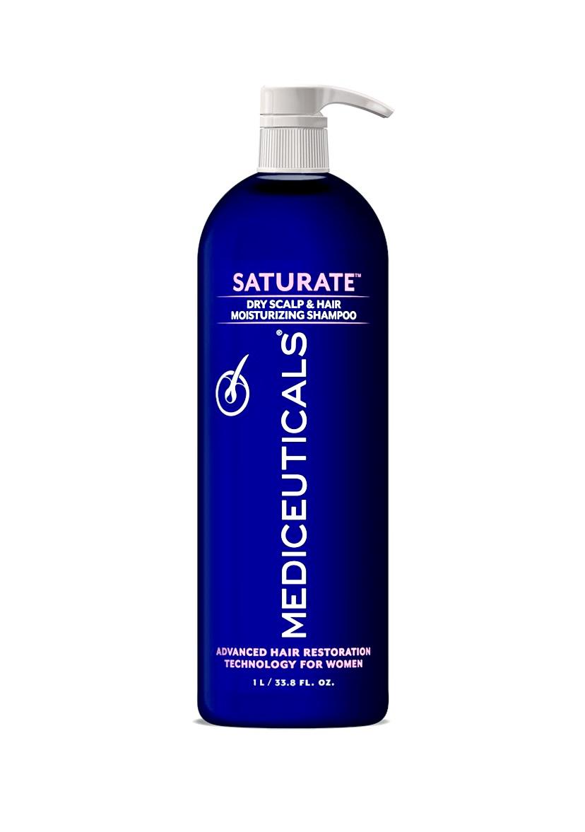 Шампунь для жінок проти випадіння та стоншення волосся Mediceuticals Saturate Shampoo для сухої шкіри голови та волосся 1 л