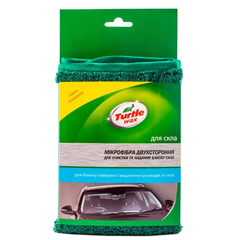 Салфетка TURTLE WAX для стекла и зеркал двухсторонняя микрофибра 42х38 см (X5344)
