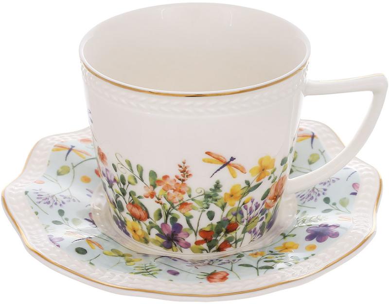 Набор фарфоровый Floral 6 чашек 250 мл и 6 блюдец