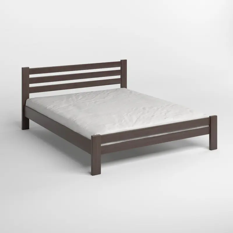 Ліжко двоспальне MebiGrand Прем'єра дерев’яне 140х200 см Венге (26570073)