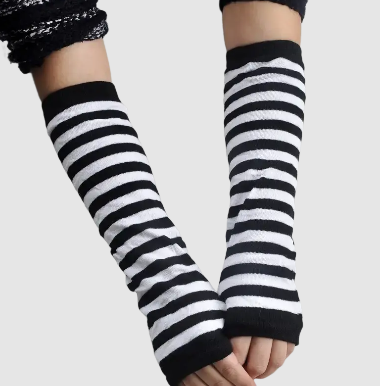 МитенкиПерчатки без пальцев длинные до локтя полосатые (31-25-1129-СМ)