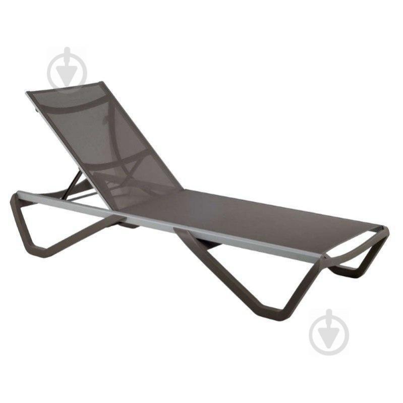 Шезлонг Papatya Wave 191x71,5х30 cм Серо-коричневый
