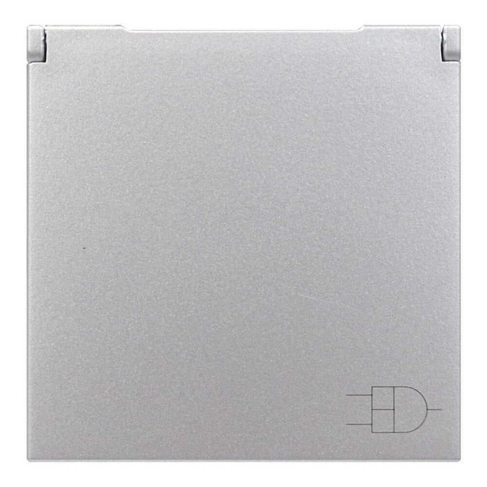 Розетка ABB Zenit 1-ная с заземлением с крышкой Серебро (2CLA228810N1301)