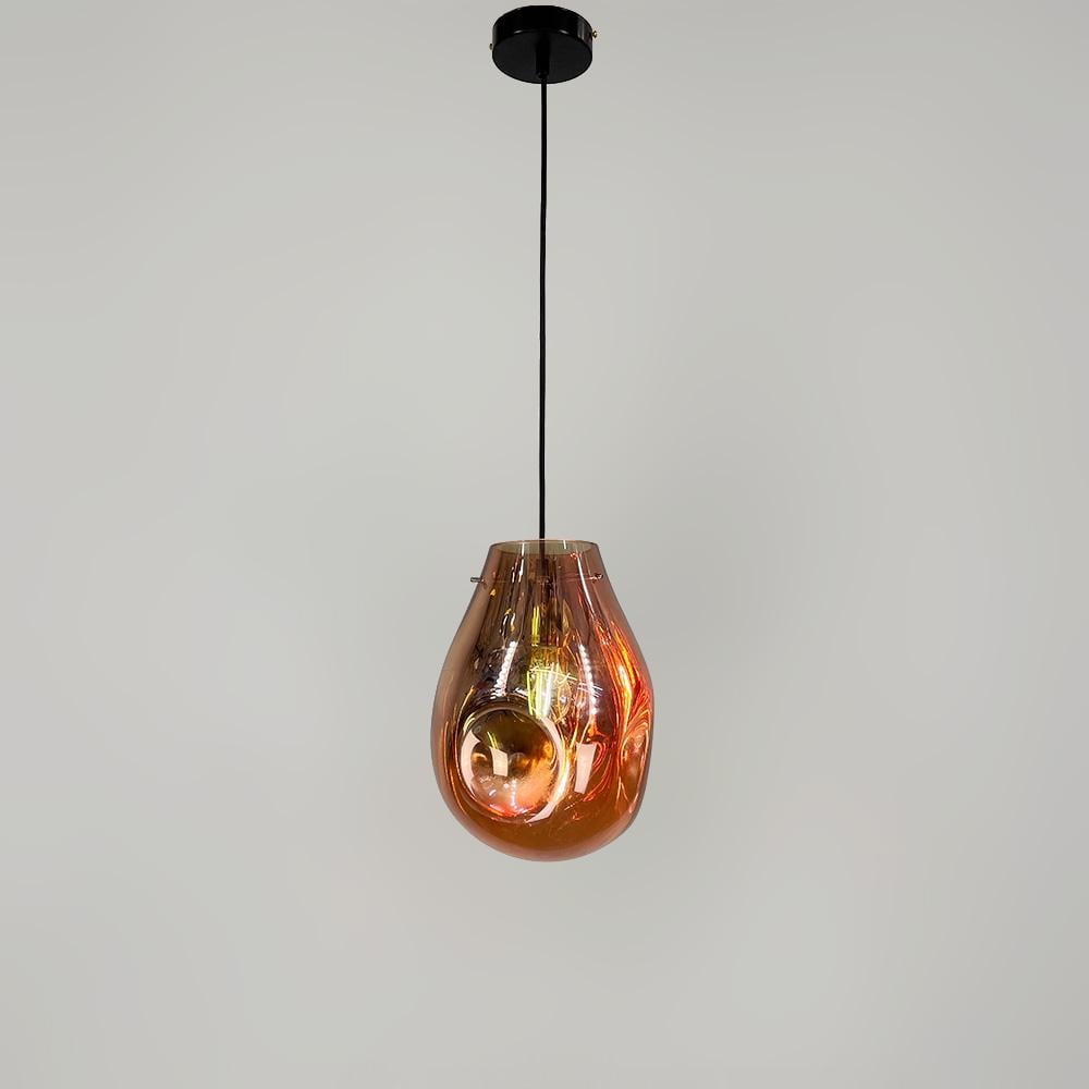 Підвіс з м'ятим подовженим скляним плафоном Рожеве золото (0459/1 Rose Gold)