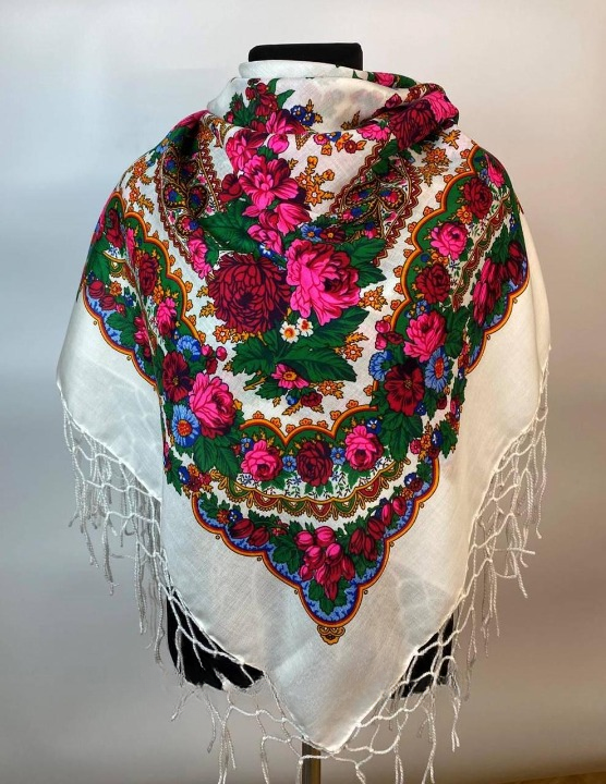 Платок Мотыль 120х120 см Белый (29434533)