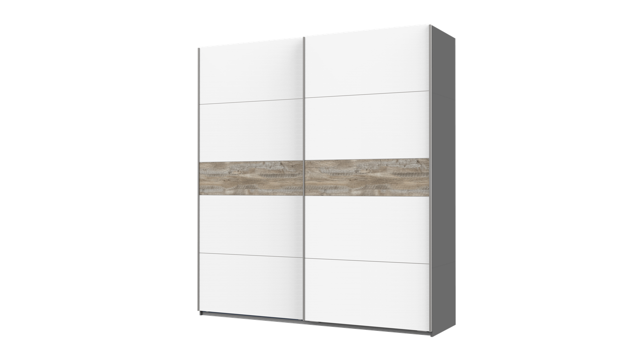 Шкаф-купе Doros G-Caiser 2 ДСП/5 частей 220х60х240 см Антрацитовый/Белый/Клондайк (42001015)