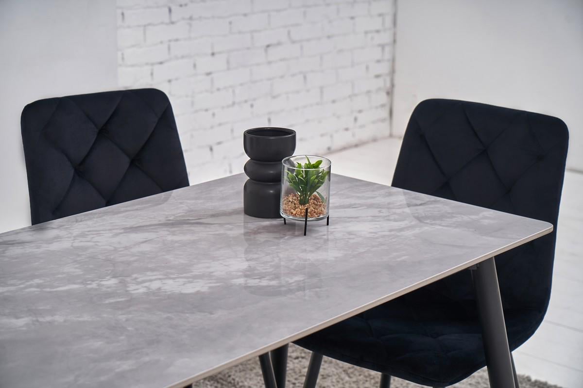 Стол обеденный керамический Ветро 1300х700х750 мм Ребекка грей/Черный (TМ-100) - фото 5 Стол обеденный керамический Ветро 1300х700х750 мм Ребекка грей/Черный (TМ-100) - фото 5