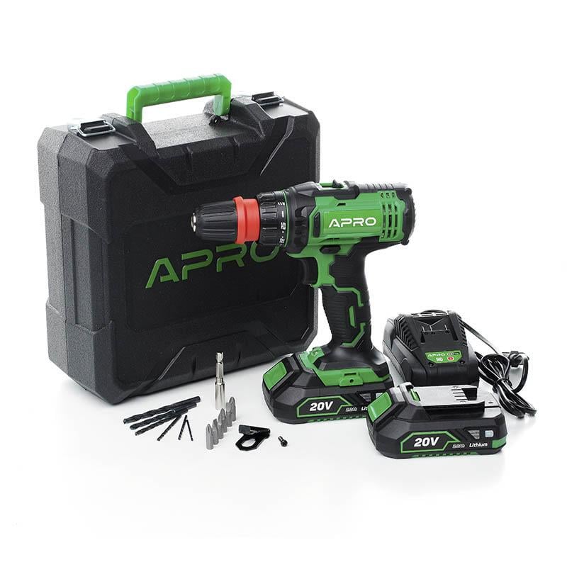 Дрель-шуруповерт быстросъем Apro 20В 2А 20DC 2 АКБ ЗУ кейс Дрель-шуруповерт быстросъем Apro 20В 2А 20DC 2 АКБ ЗУ кейс