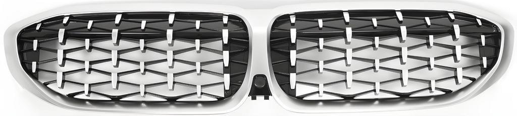 Решетка радиатора GBT для BMW 3 Diamond G20/21 2018- гг. пластик Серый (27668945)