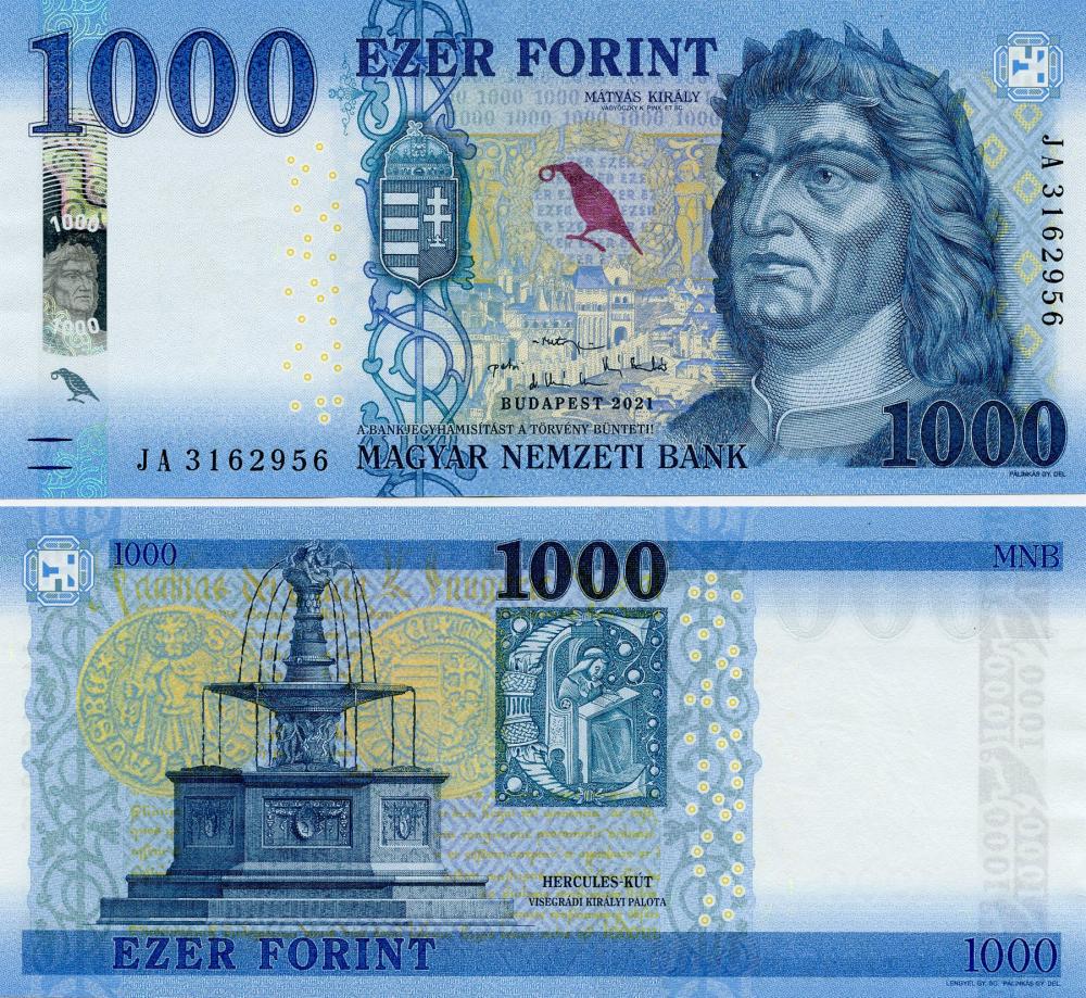Коллекционная банкнота Венгрия 1000 форинтов 2021 UNC P203 (Б15902)