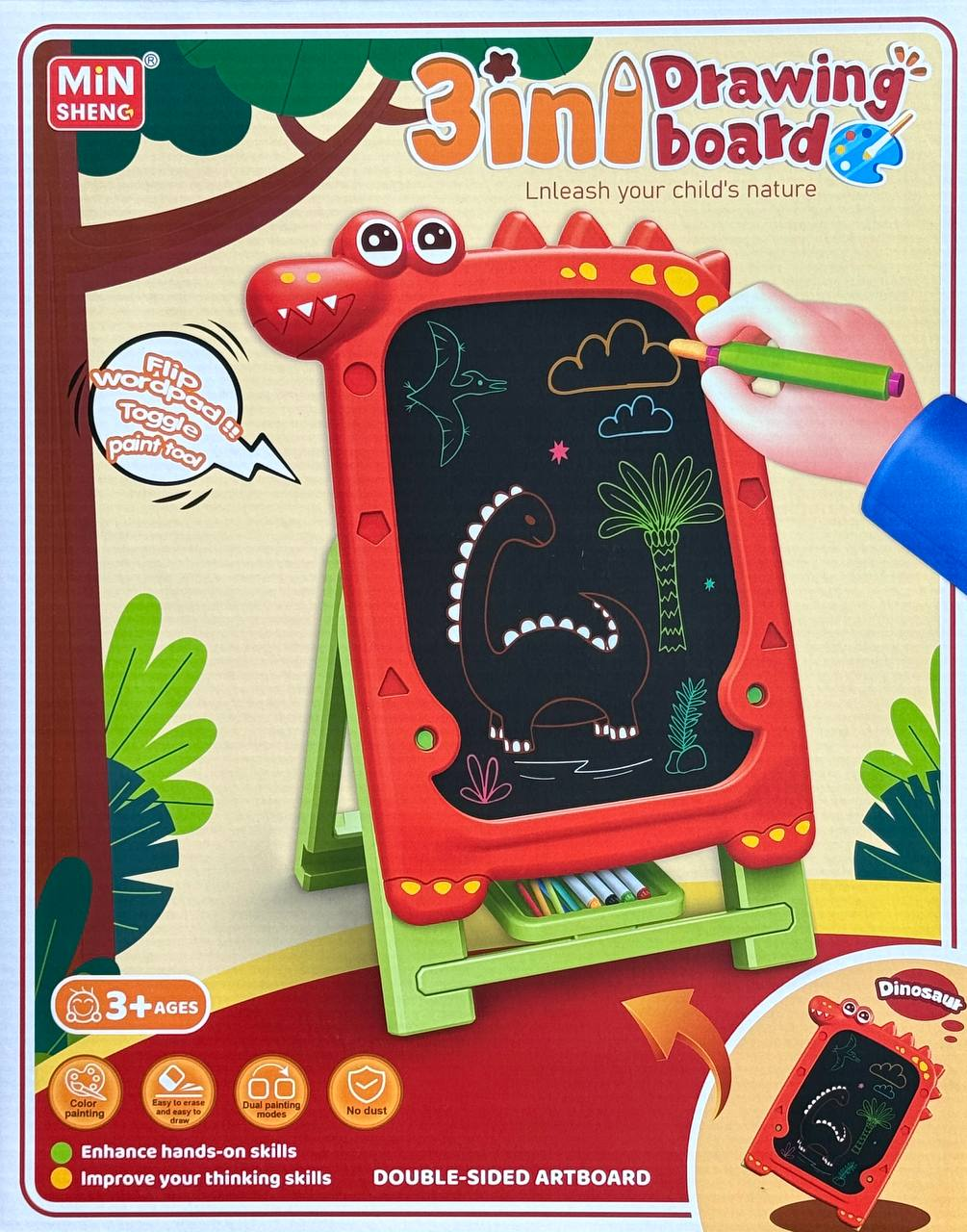 Мольберт 2в1 Limo Toy 819-25M двухсторонняя доска для рисования с аксессуарами Красный (2678816239)