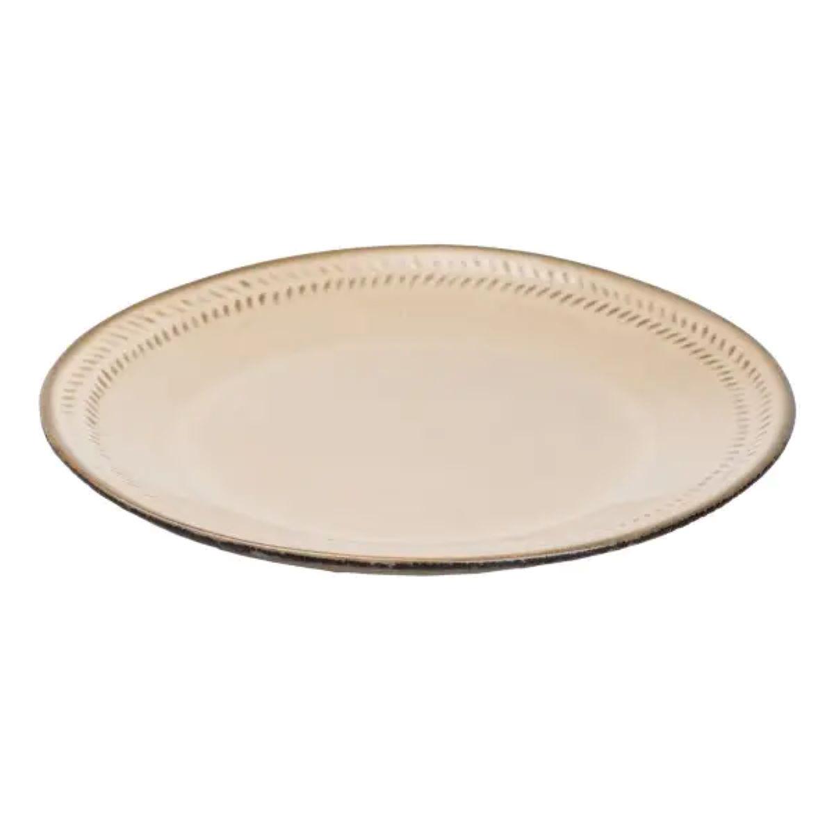 Тарелка сервировочная круглая керамическая 22,5 см Бежевый (4502) - фото 6 Тарелка сервировочная круглая керамическая 22,5 см Бежевый (4502) - фото 6