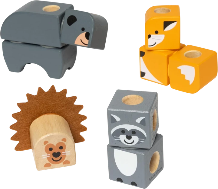 Набор кубиков деревянный развивающий Melissa&Doug Животные 16 элементов