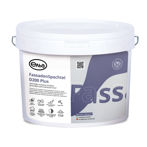 Шпаклевка акриловая финишная фасадная Elf FassadenSpachtel D200 Plus 8 кг (2784008594)