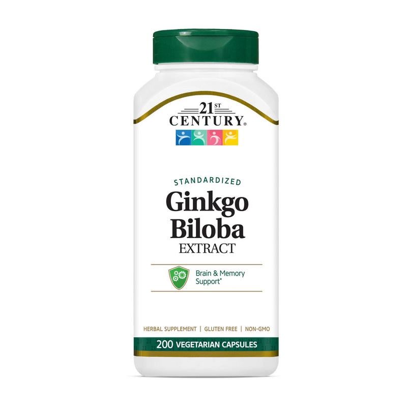 Гинкго билоба экстракт листьев 21st Century Ginkgo Biloba Extract 60 мг 200 вер. капс.