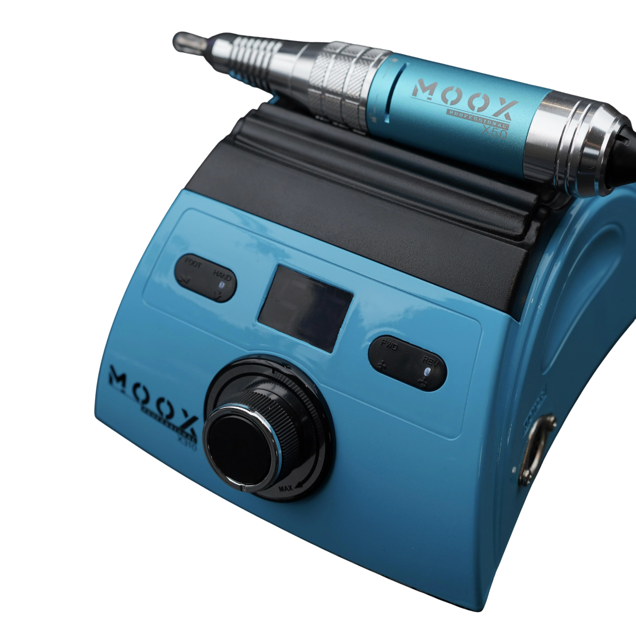 Фрезер профессиональный Мокс X310 на 70 Вт 50000 об/мин для маникюра и педикюра Light blue