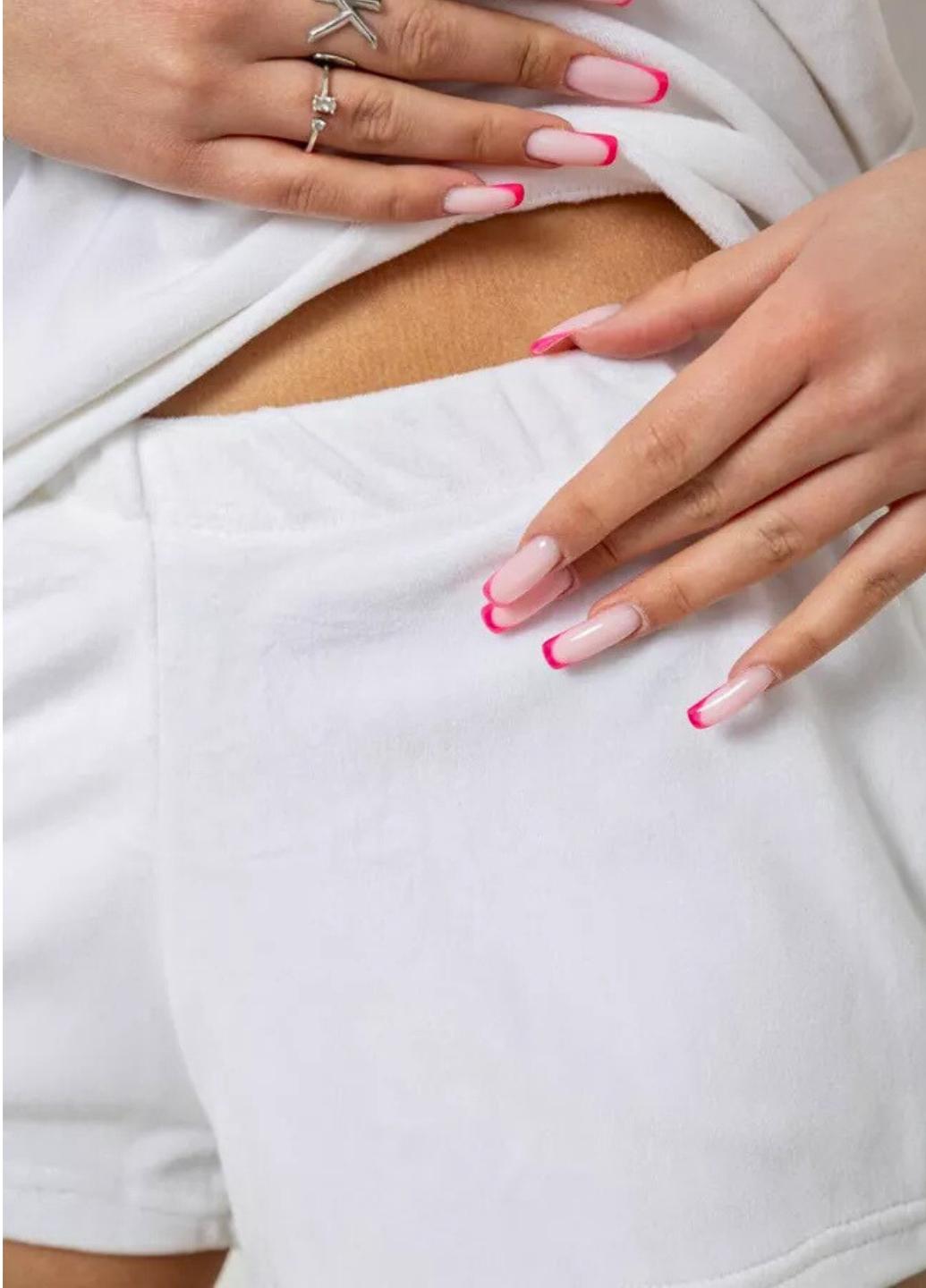 Пижама женская велюровая Juicy футболка/шорты XL Milky (7616) - фото 5 Пижама женская велюровая Juicy футболка/шорты XL Milky (7616) - фото 5