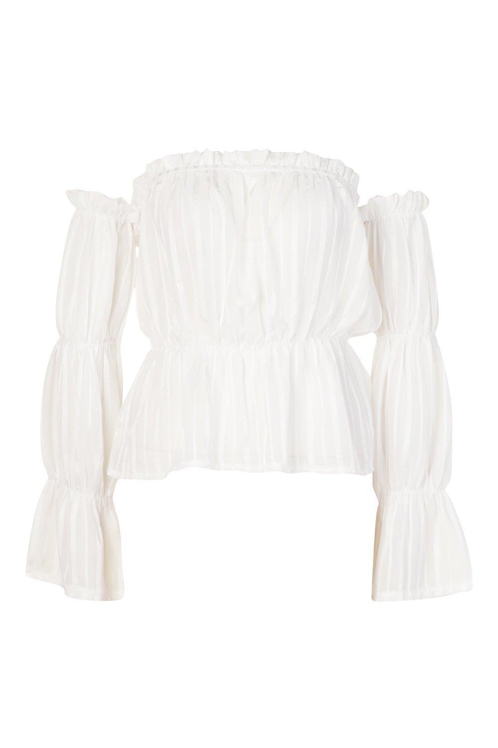 Блуза Boohoo с открытыми плечами M Белый (10432) - фото 3 Блуза Boohoo с открытыми плечами M Белый (10432) - фото 3