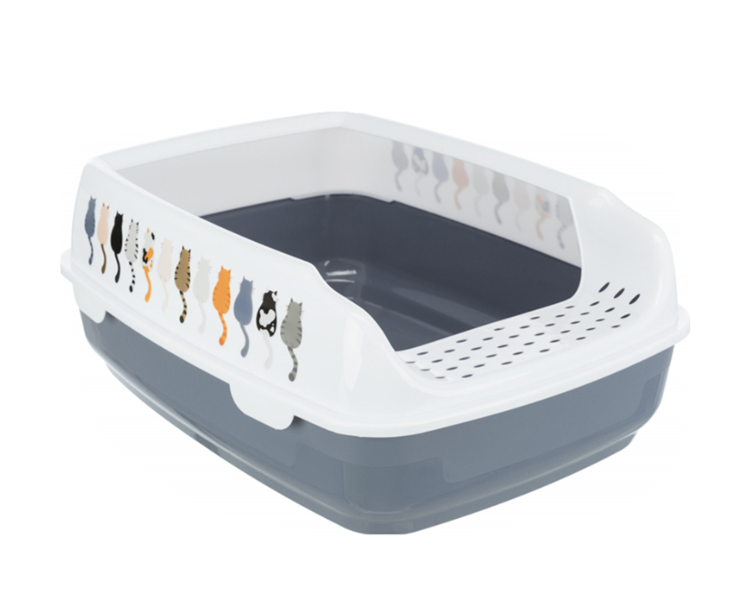 Туалет для кошек с рамкой Trixie Delio Litter Tray TX-40397 38x20x50 см Серый (00000007664)