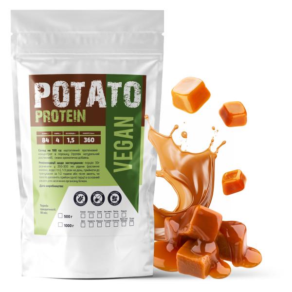 Протеїн картопляний 84% білка безлактозний 33 порції 1 кг Карамель (21-125-ptp-k1)