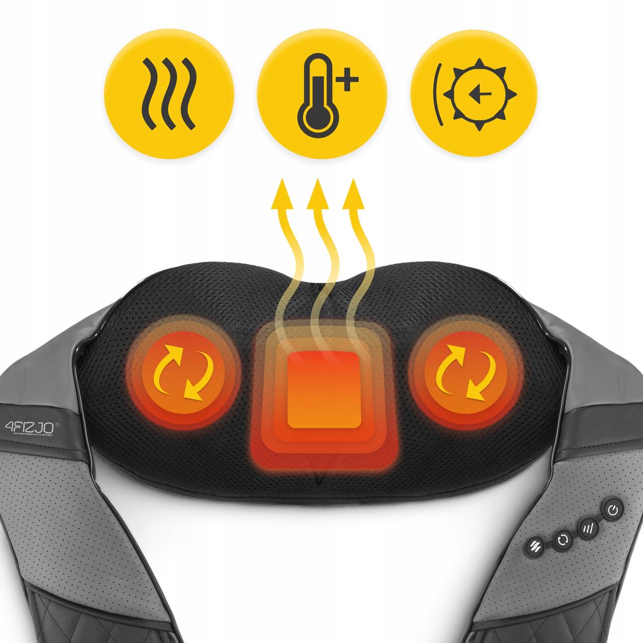 Накидка-масажер 4fizjo Shiatsu Luxury+ для шиї та спини Grey (P-5907739319104) - фото 6