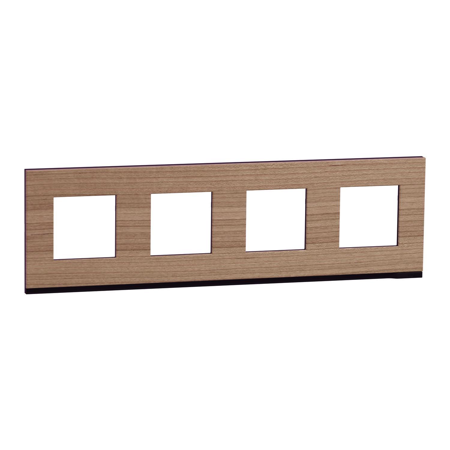 Рамка четырехместная Schneider Electric Unica Pure горизонтальная Дуб/Антрацит (NU600884)