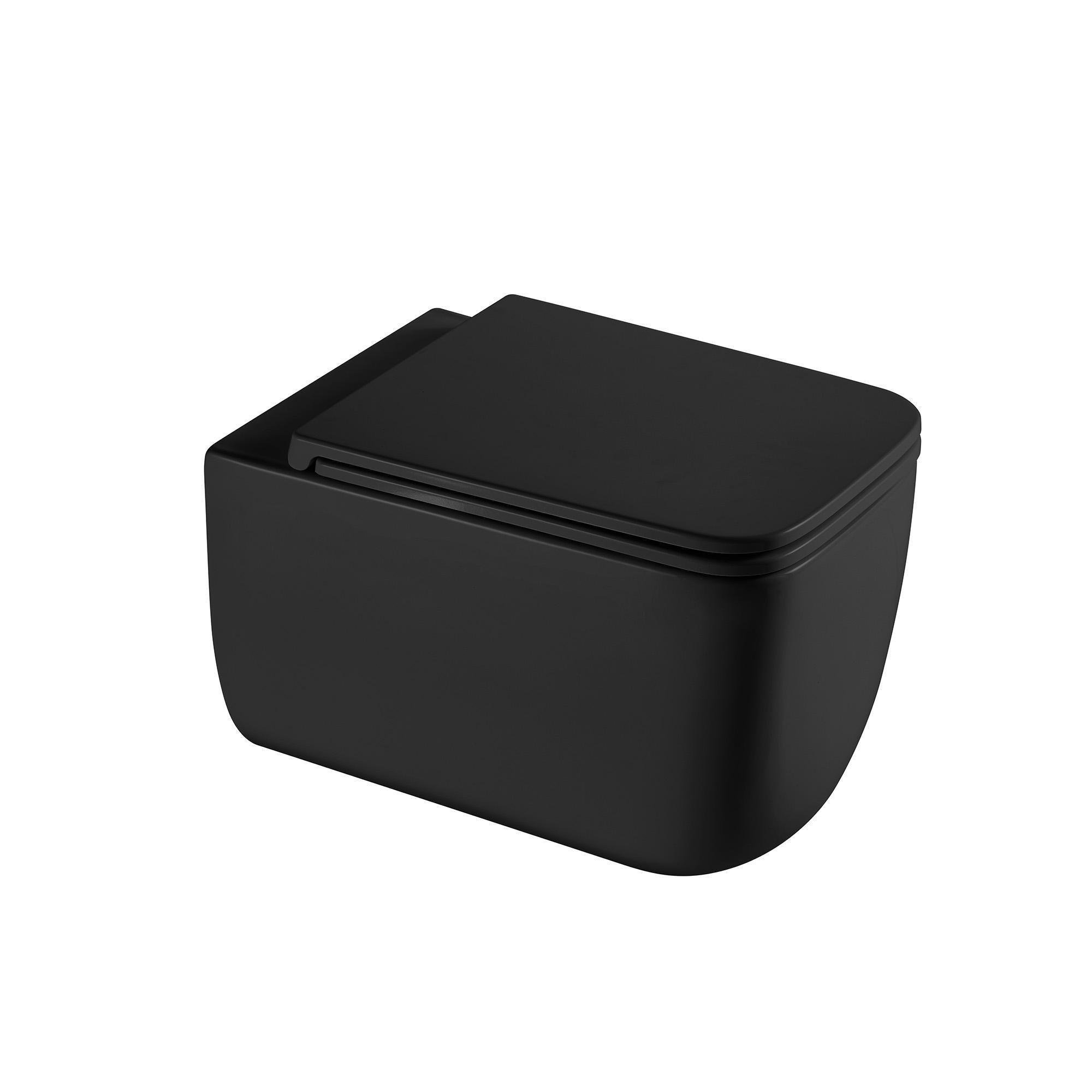 Унитаз подвесной Qtap Gemini безободочный с сиденьем Soft-close (QT2533076EUQMB (SD00051555) Унитаз подвесной Qtap Gemini безободочный с сиденьем Soft-close (QT2533076EUQMB (SD00051555)