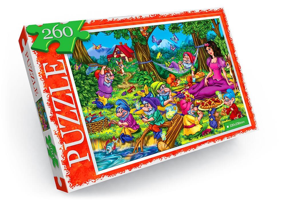 Пазлы детские Белоснежка и семь гномов 330х230 мм 260 эл. Пазлы детские Белоснежка и семь гномов 330х230 мм 260 эл.