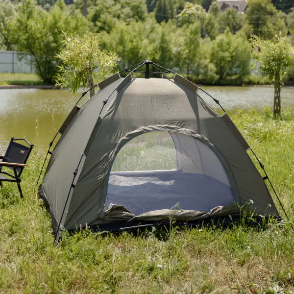 Палатка туристическая двухместная с автоматическим каркасом для походов и кемпинга 200х200х140 см Хаки (147-107-LU-019GR) - фото 3 Палатка туристическая двухместная с автоматическим каркасом для походов и кемпинга 200х200х140 см Хаки (147-107-LU-019GR) - фото 3