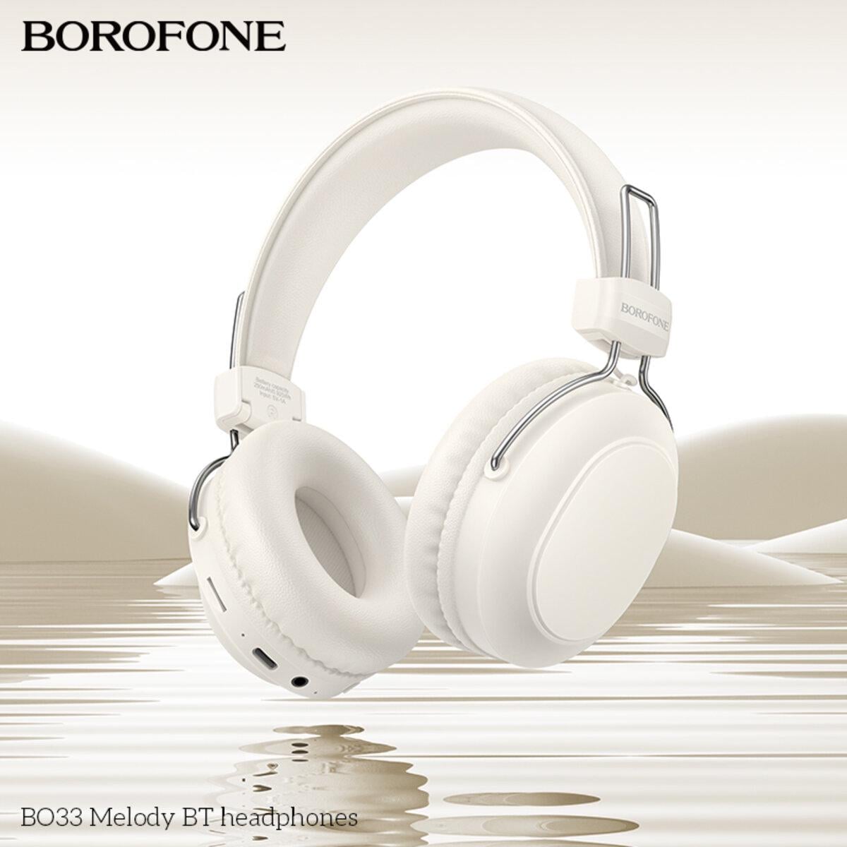 Навушники бездротові Borofone BO33 Melody з мікрофоном White (25815843)