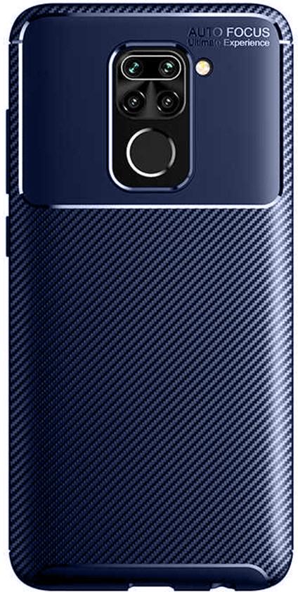 Чехол накладка Auto Focus Carbon для Xiaomi Redmi Note 9 Blue (20077-28)