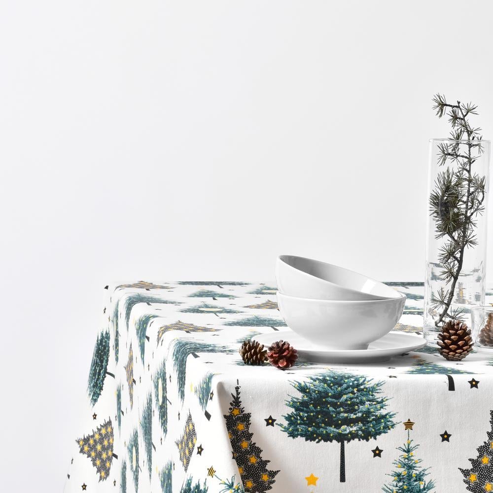Скатерть новогодняя Елка с водоотталкивающей пропиткой 170x260 см Темно-зеленый (23976)