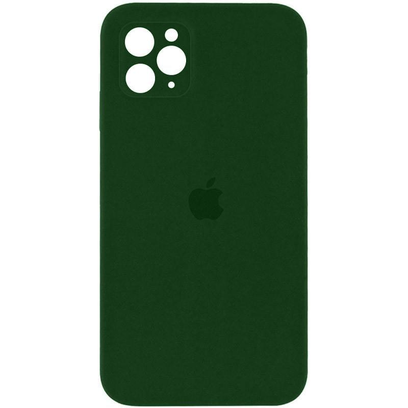 Противоударный чехол Silicone Case Square Full Camera Protective (AA) для Apple iPhone 11 Pro Max (6.5") Зеленый / Army green