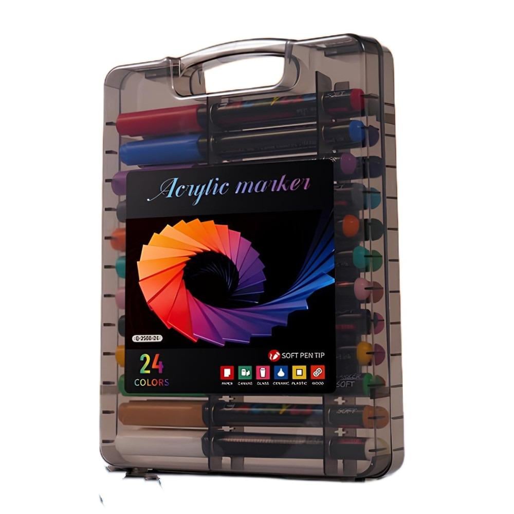 Набор маркеров акрилово-акварельных ACRY в пластиковом кейсе 24 шт. Разноцветный (1214411) Набор маркеров акрилово-акварельных ACRY в пластиковом кейсе 24 шт. Разноцветный (1214411)