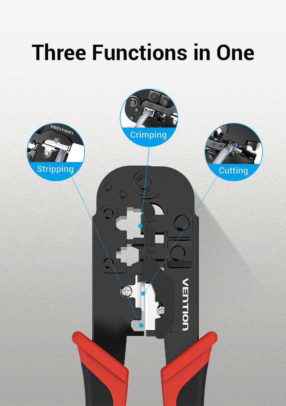 Кримпер Vention 8P 6P 4P для кабеля Cat 5e/6 185 мм (29516835) - фото 5