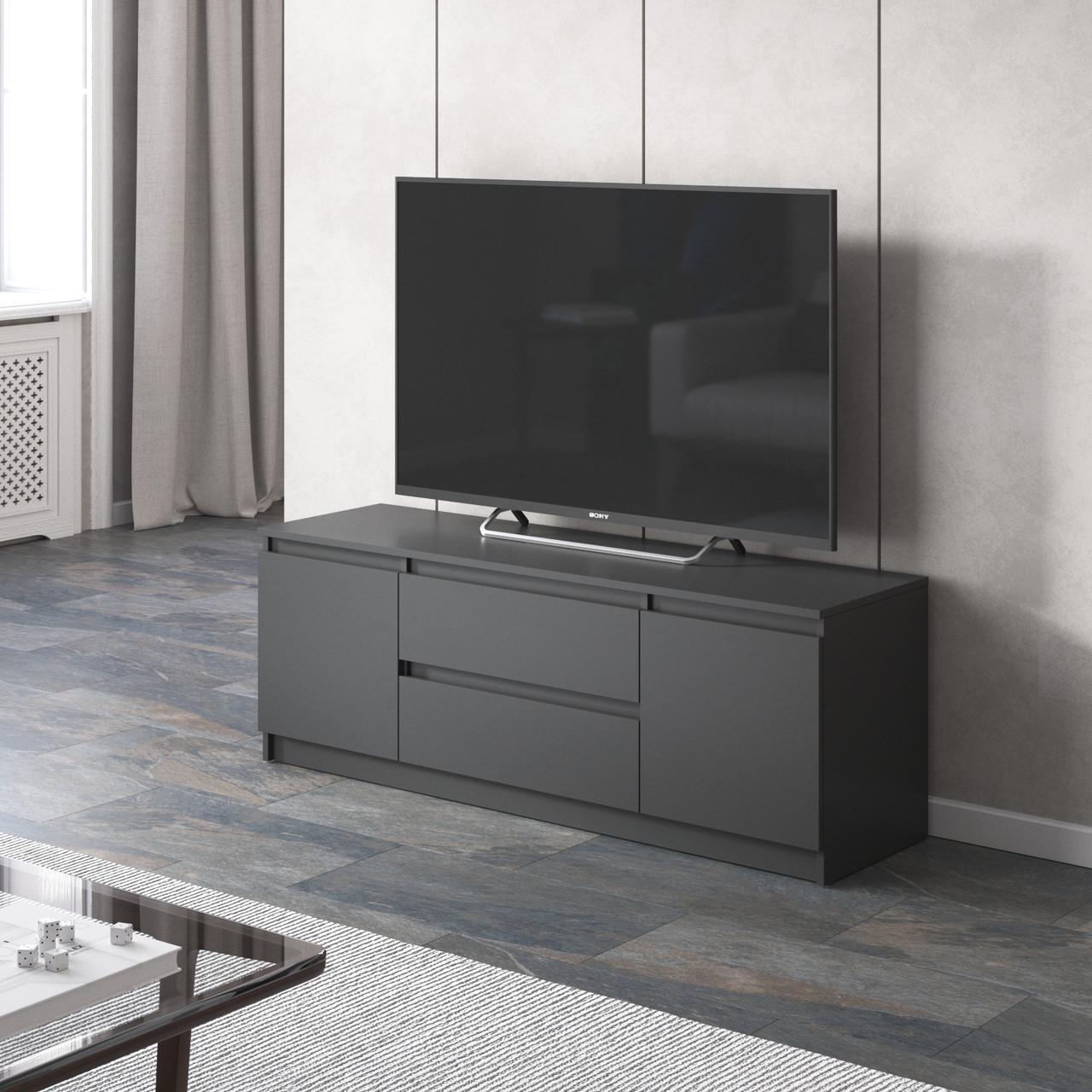 Тумба под телевизор Вайс R-28 1402х400х531 мм Антрацит (30668718) Тумба под телевизор Вайс R-28 1402х400х531 мм Антрацит (30668718)