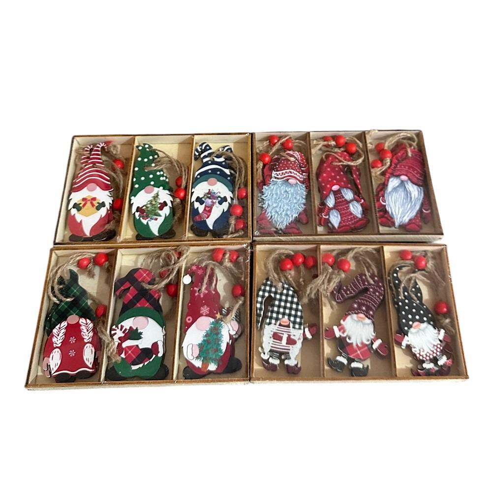 Фигурка подвеска новогодняя Wooden 9 шт. (R96364)