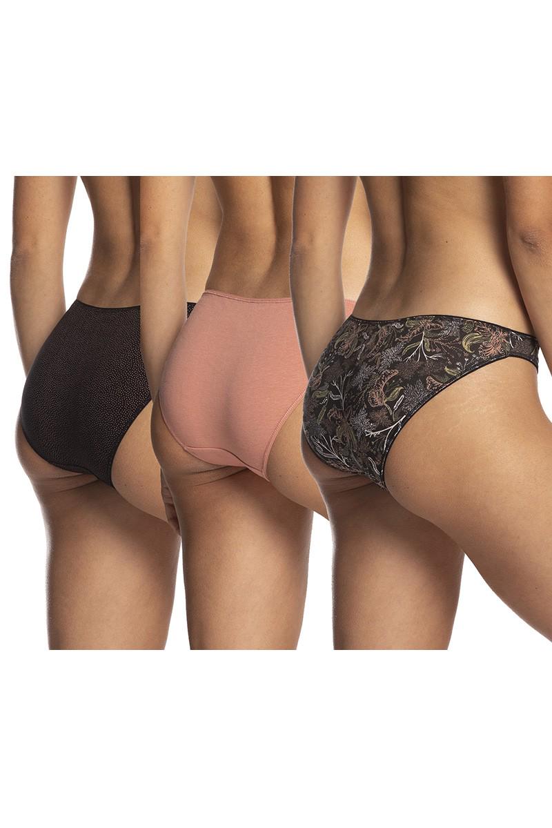 Трусики-шортики Lama р. 5/XL 3 шт. Чорний/Рожевий (75930)