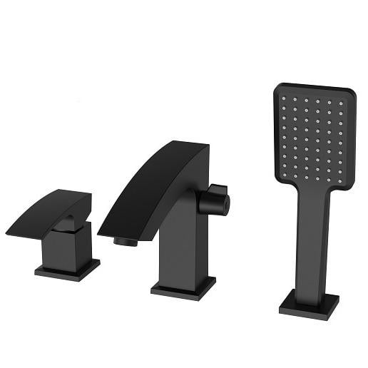 Смеситель на борт ванны KOER KB-43007-05 KR3453 на три отверстия Черный (176827)