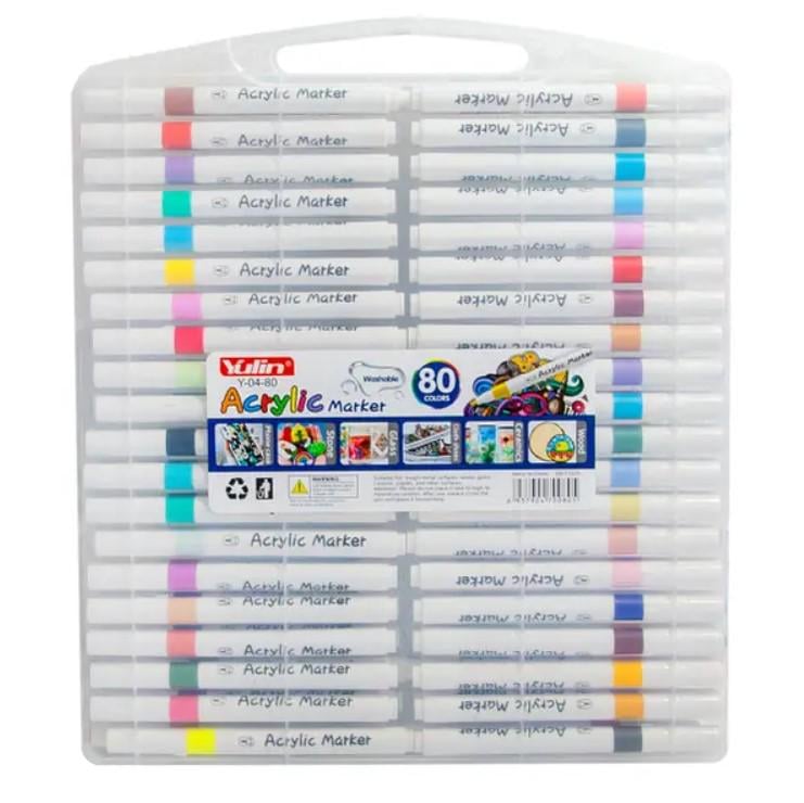 Набор скетч-маркеров акриловых YULIN водостойкие в кейсе 80 шт. (MX-00009309) - фото 1 Набор скетч-маркеров акриловых YULIN водостойкие в кейсе 80 шт. (MX-00009309) - фото 1